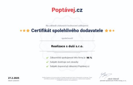 certifikát spokojenosti (reference) Rekonstrukce s duší