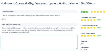reference oprava dlažby, fasády a stropu