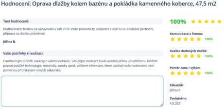 reference - oprava dlažby kolem bazénu