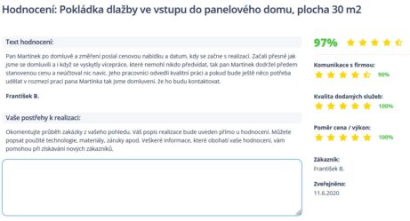reference rekonstrukce vstupu do panelového domu